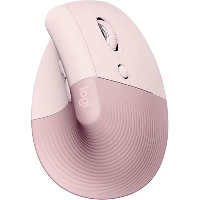 Logitech Lift Vertical Ergonomic Mouse - Ergo Series, Wireless, Bluetooth or Logi Bolt USB - Rose - MojoTech