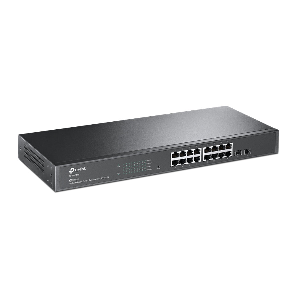 TPLink SG2218 JetStream 16-Port Gigabit Smart Switch with 2 SFP Slots - MojoTech