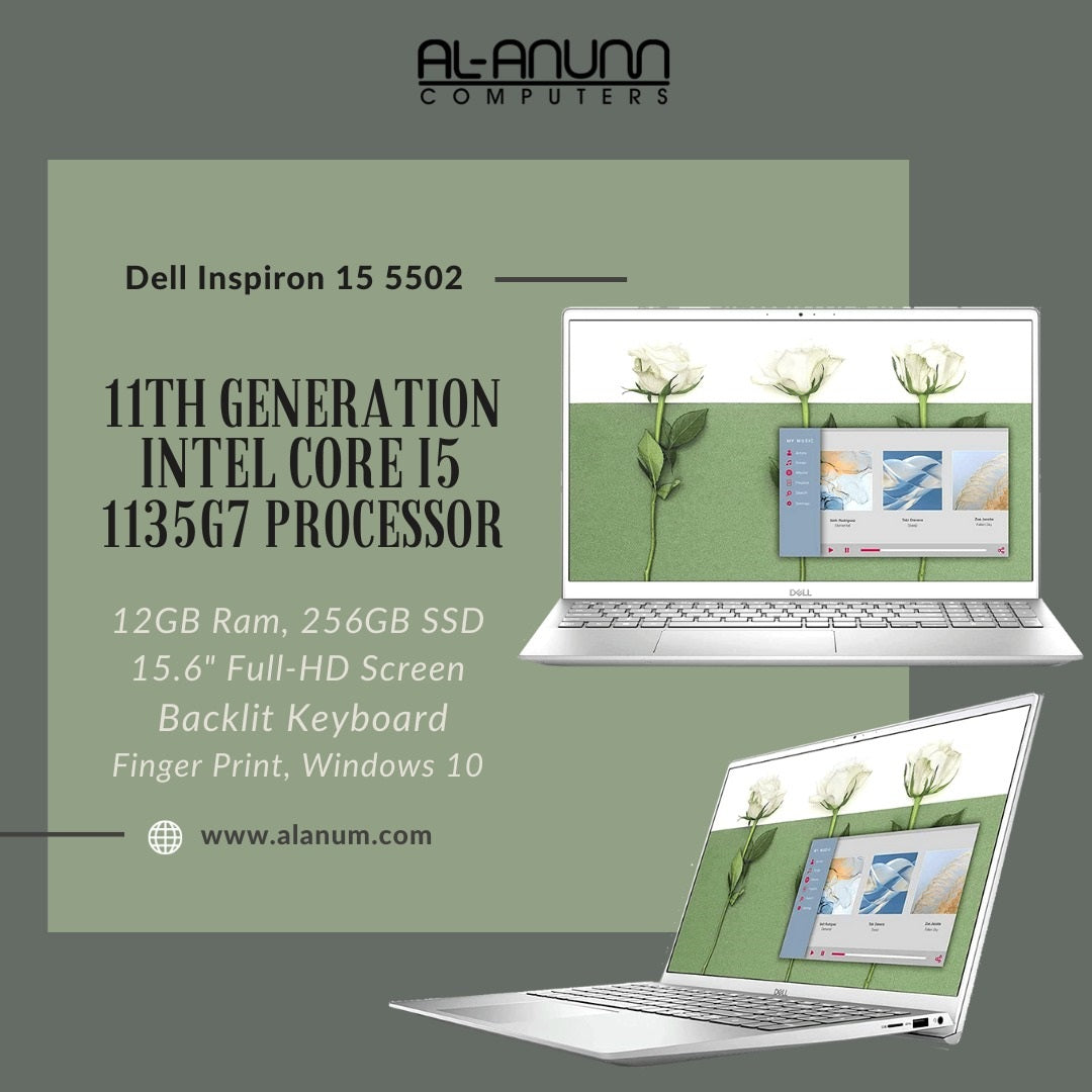 Dell Inspiron 5502, CI5 11TH, 12GB, 256GB SSD, 15.6" FHD, BL-K, W10 - MojoTech
