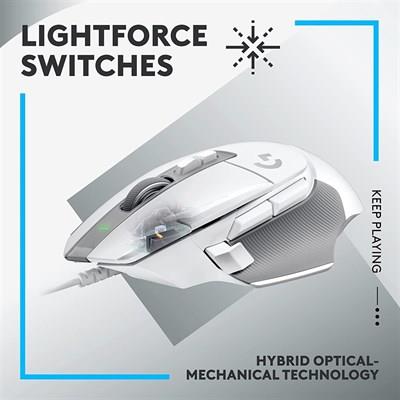 Logitech G502 X Gaming Mouse, Hero 25K Sensor, Wired, White - MojoTech