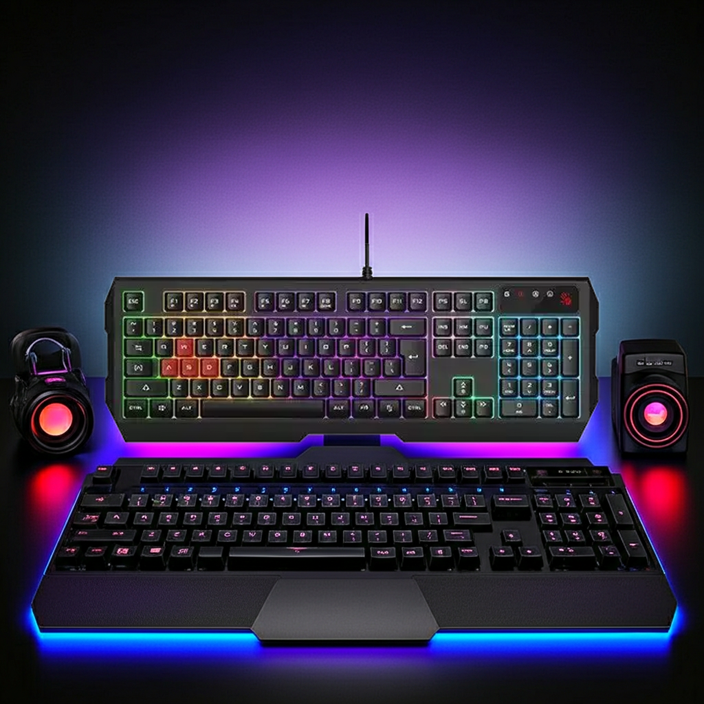 A4 Tech Bloody B135N 7-Color Neon Lighting Gaming Keyboard - MojoTech