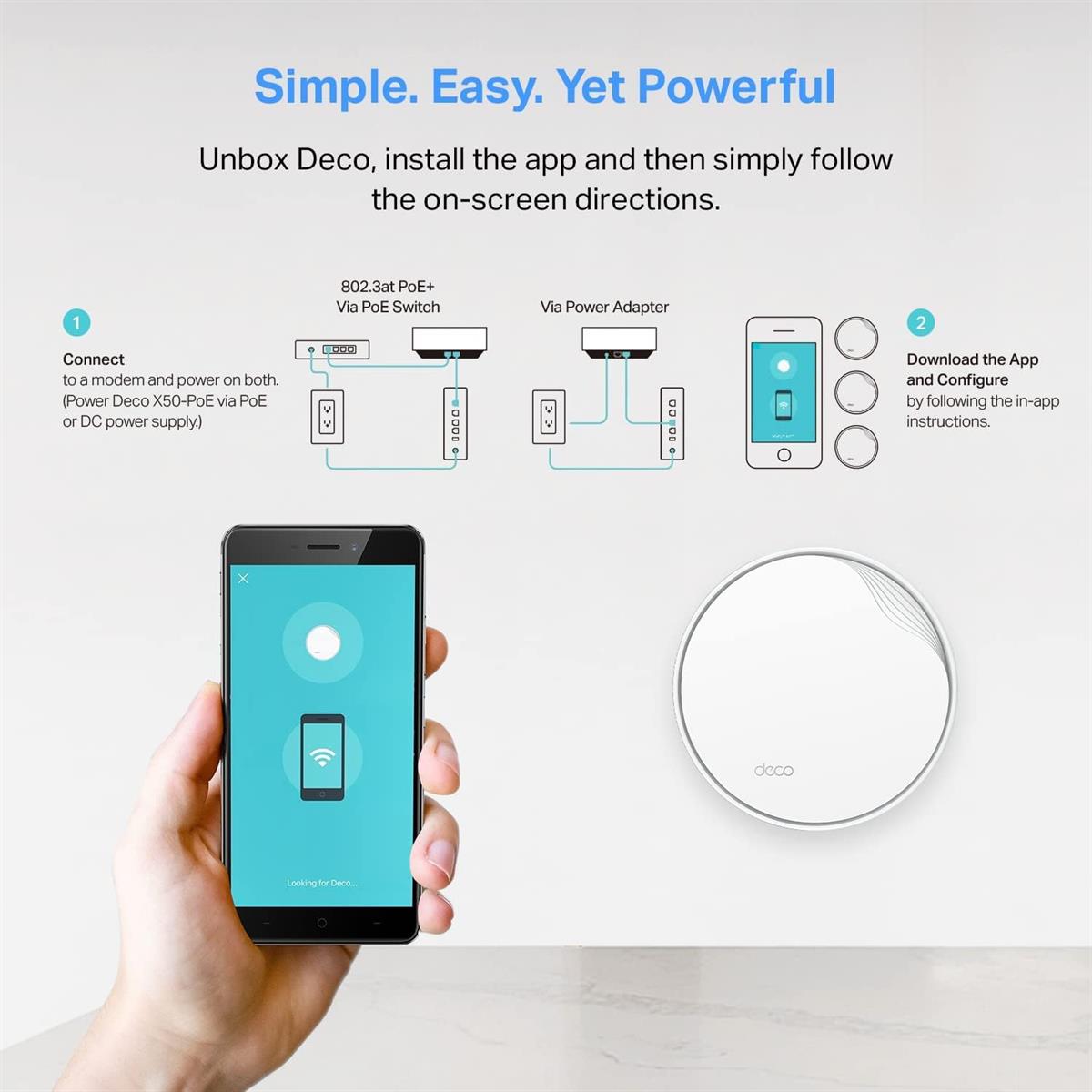 TP Link Deco X50-PoE AX3000 Whole Home Mesh WiFi 6 System with PoE (3-Pack)