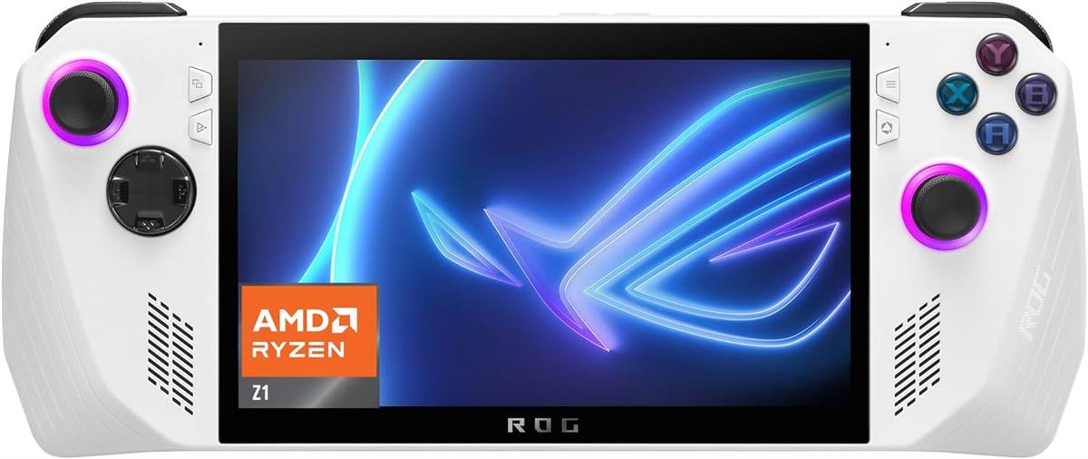 ASUS ROG Ally RC71L-NH019W (White) Gaming Handheld, AMD Ryzen Z1 Processor 16GB 512GB SSD, AMD Radeon, WINDOWS 11 HOME, 7-inch 120Hz/7ms, Gorilla Glass DXC, Touch Screen - ON ORDER ONLY