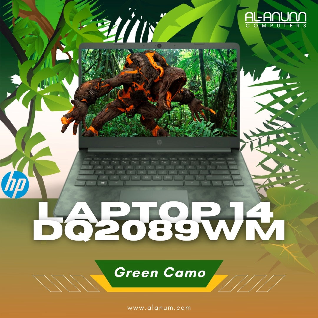 HP Notebook 14-DQ2089WM, Ci3 11TH, 8GB, 256GB SSD, 14" HD, W11, Green Cemo - MojoTech