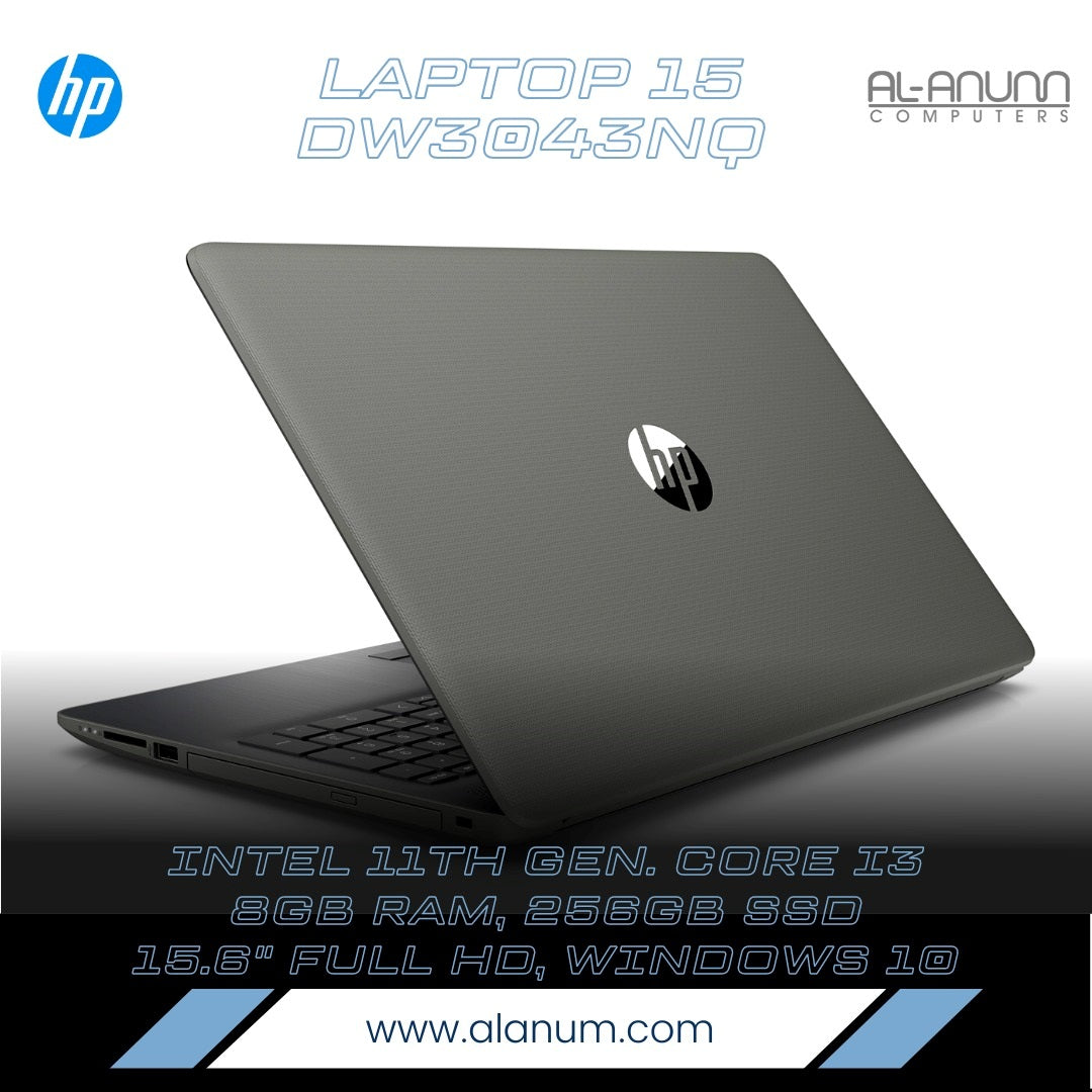 HP Notebook 15 DW3043nq, Ci3 11TH, 8Gb, 256GB SSD, 15.6" FHD, W10, Gray - MojoTech
