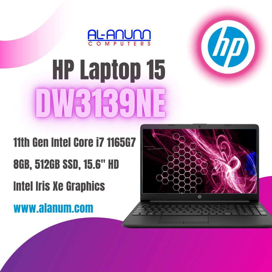 HP Notebook 15-DW3139ne, Ci7 11TH, 8Gb, 512GB SSD, 15.6" HD, Dos, Black - MojoTech