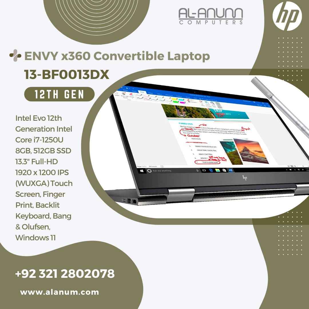 HP Envy x360 13M-bf0013dx, Ci7 12th, 8GB, 512GB SSD, 13.3" FHD IPS UWVA OLED TOUCH, BL-K, B&O, FPR, W11, Silver