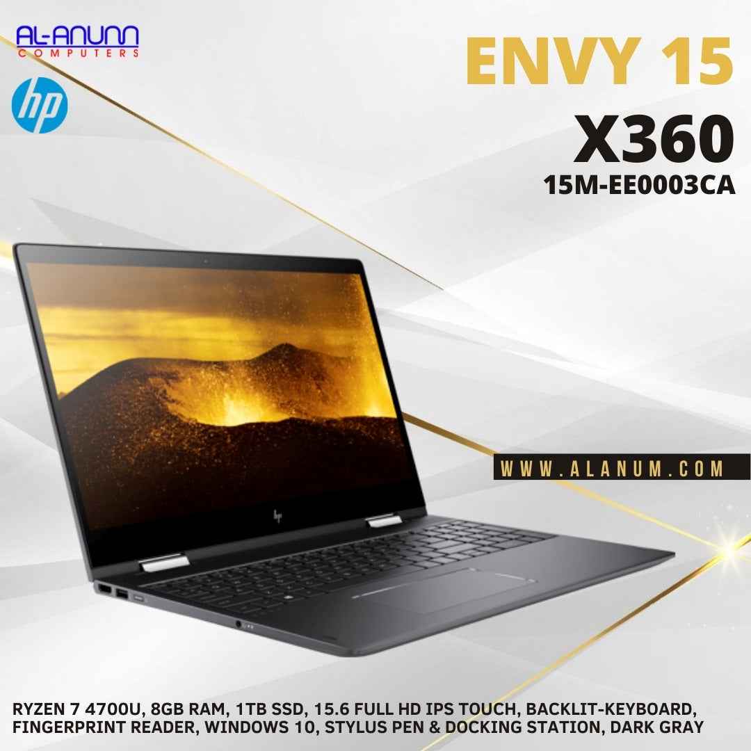 HP Envy x360 15 15M-EE0003ca, AMD RYZEN 7 4700U, 8GB, 1TB SSD, 15.6 FHD IPS TOUCH, BL-K, FPR, W10, Stylus Pen & Docking Station, Dark Gray