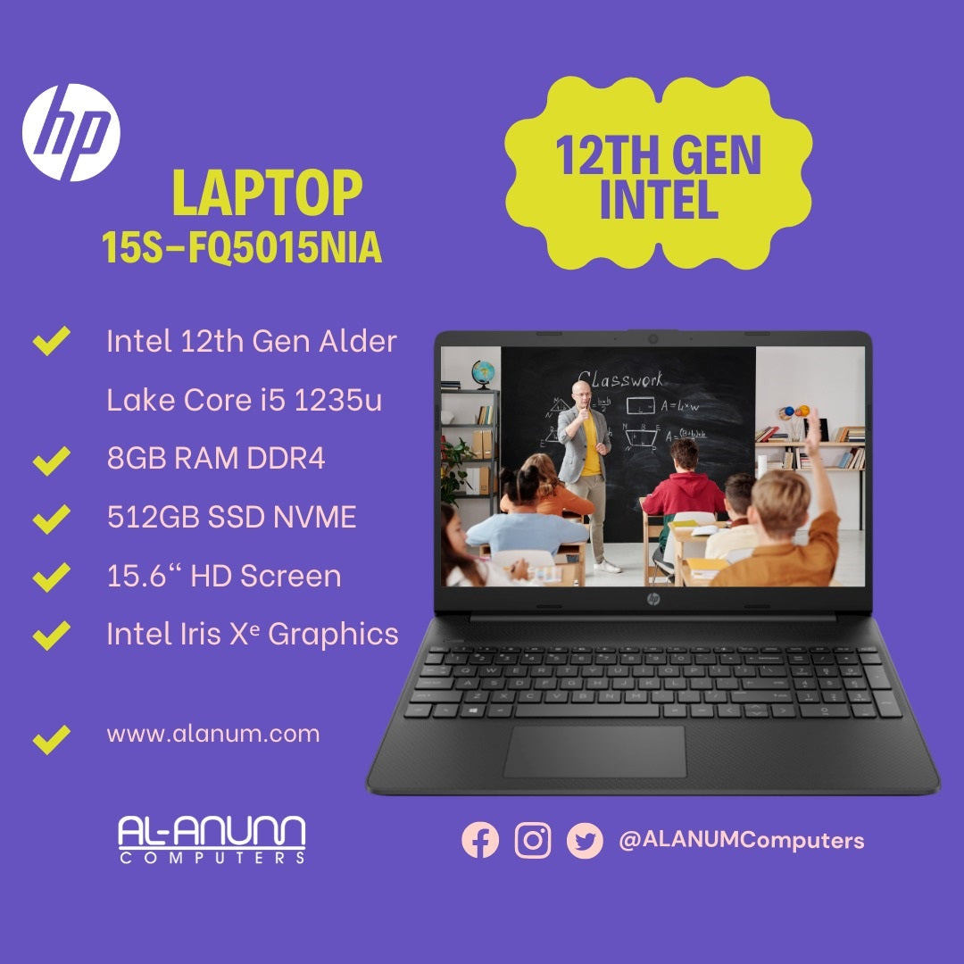HP Notebook 15s-fq5015nia, Ci5 12TH, 8Gb, 512GB SSD, 15.6" HD, Dos, Grey - MojoTech