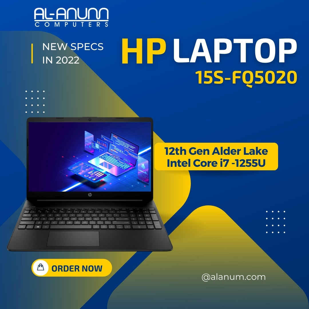 HP Notebook 15s-fq5020nia, Ci7 12TH, 8Gb, 512GB SSD, 15.6" HD, Dos, Jet Black - MojoTech