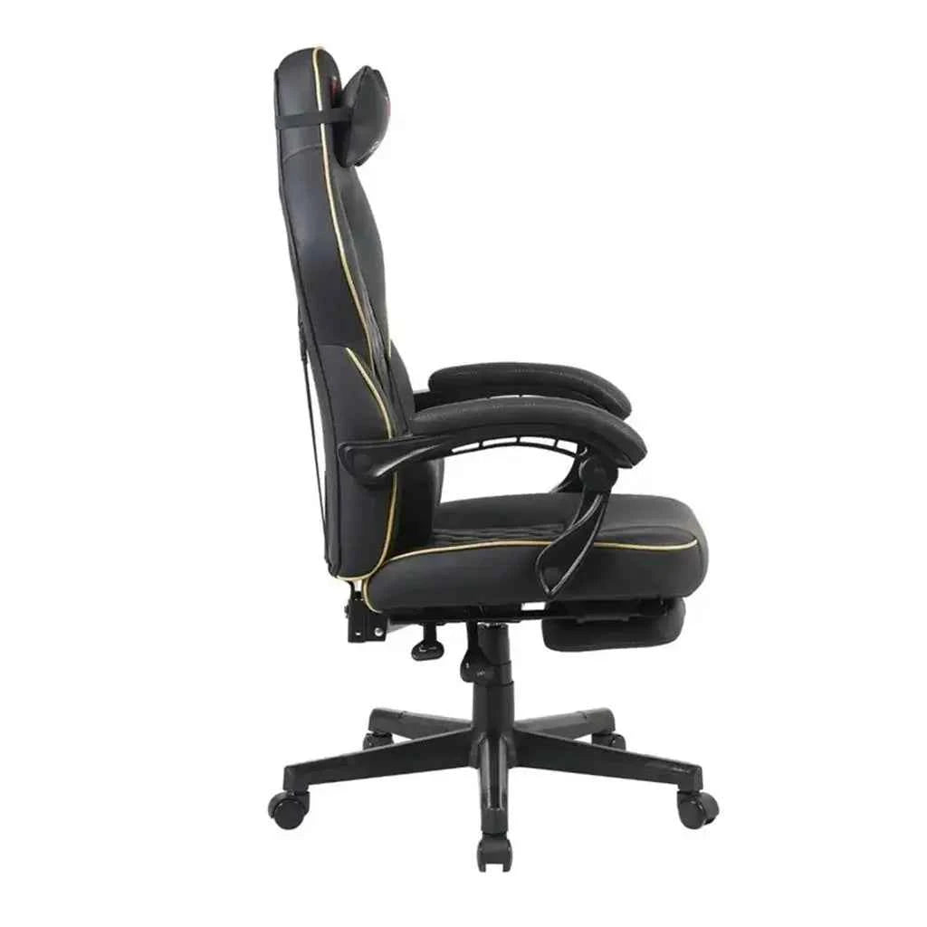 GFury KW-M7308-2 Gaming Chair with Footrest - Black Gold