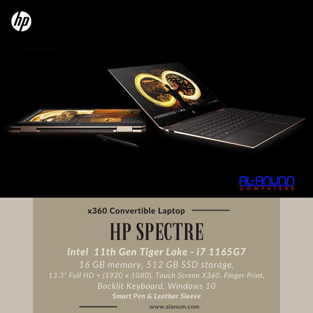 HP Spectre x360 - 13t aw, Ci7 11th, 16GB, 512GB SSD, 13.3" FHD TOUCH, FP, BL-K, Win10 + S-Pen & L - MojoTech
