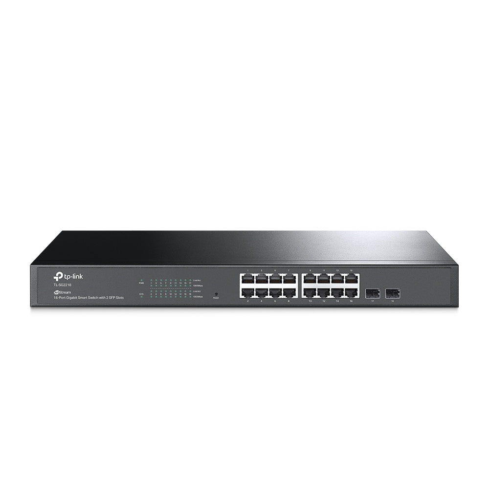 TPLink SG2218 JetStream 16-Port Gigabit Smart Switch with 2 SFP Slots - MojoTech