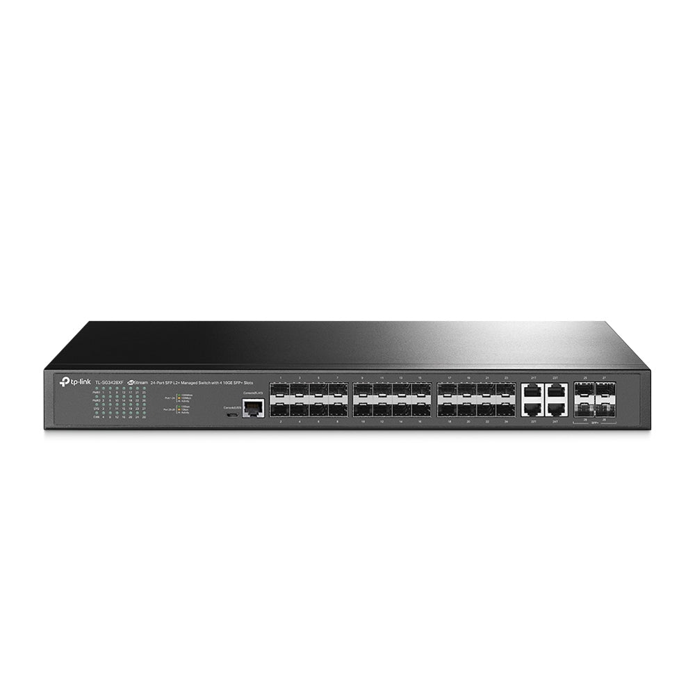 TPLink SG3428XF JetStream 24-Port SFP L2+ Managed Switch with 4 10GE SFP+ Slots - MojoTech