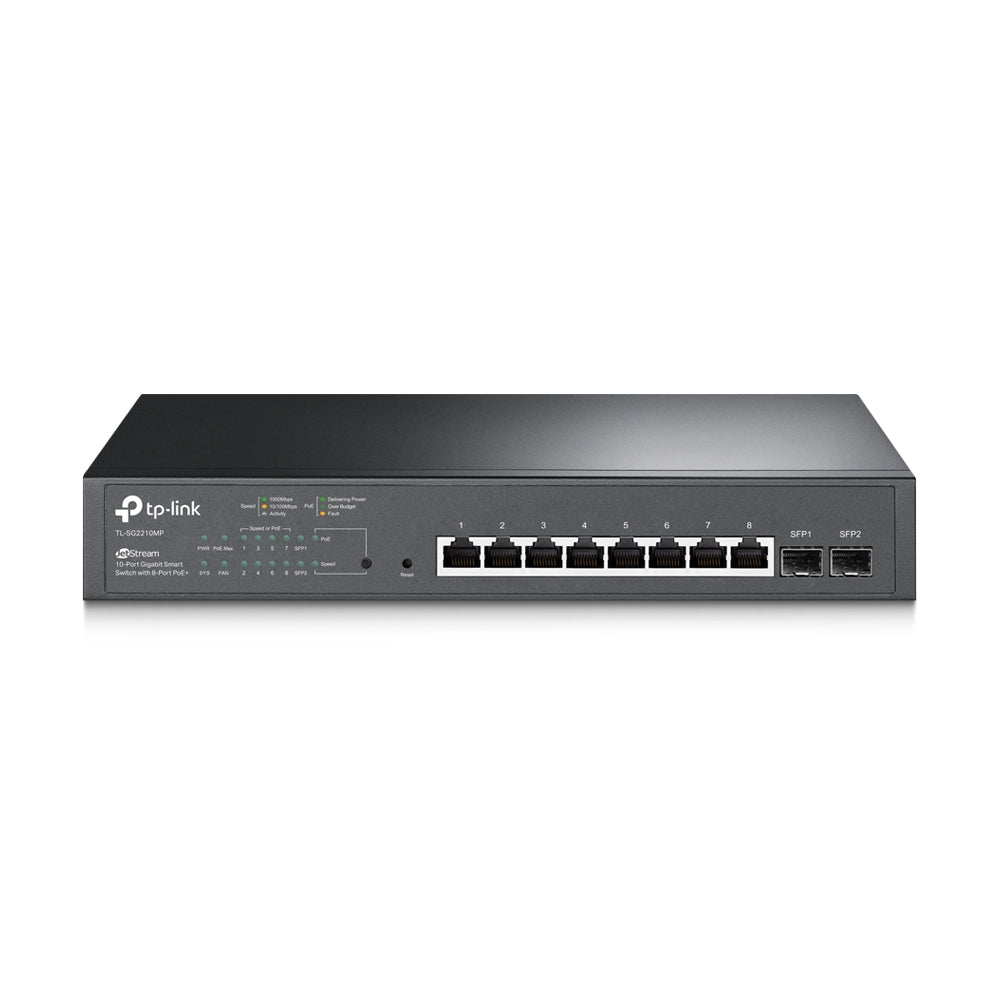 TPLink SG2210MP JetStream 10-Port Gigabit Smart Switch with 8-Port PoE - MojoTech