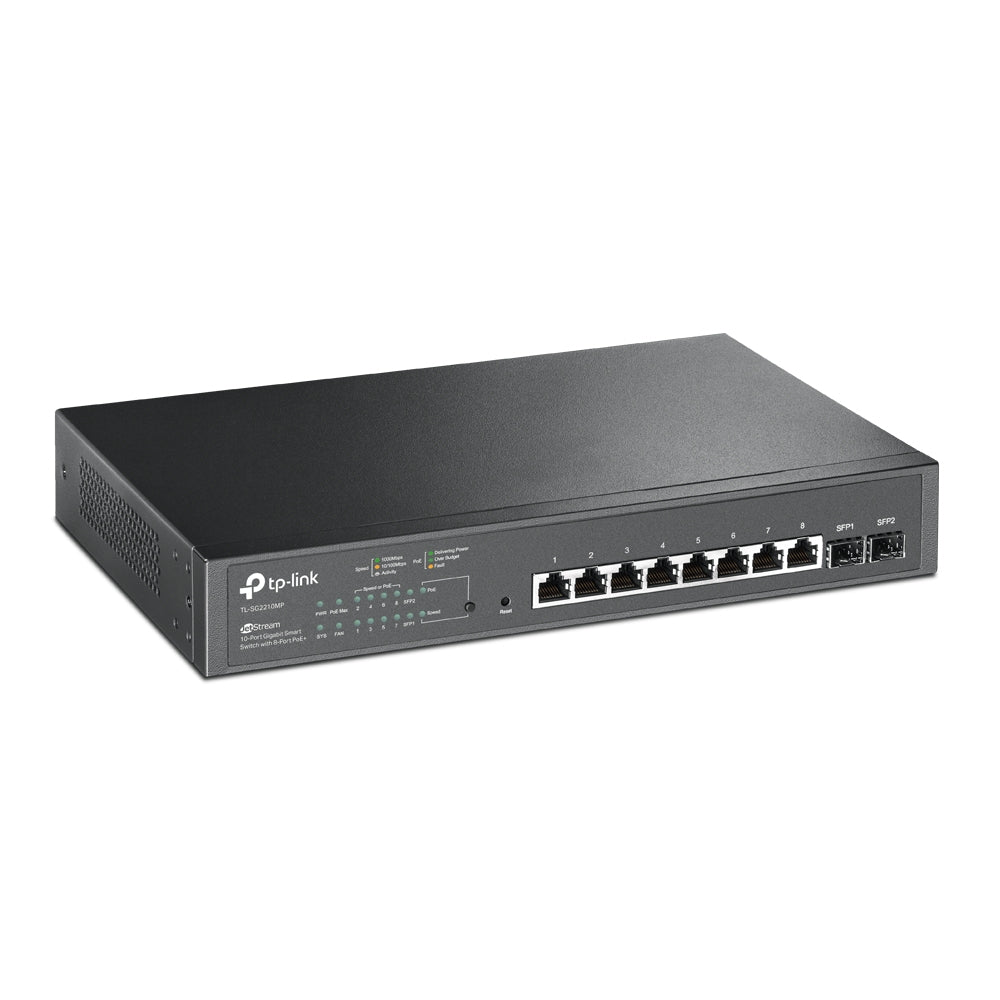 TPLink SG2210MP JetStream 10-Port Gigabit Smart Switch with 8-Port PoE - MojoTech