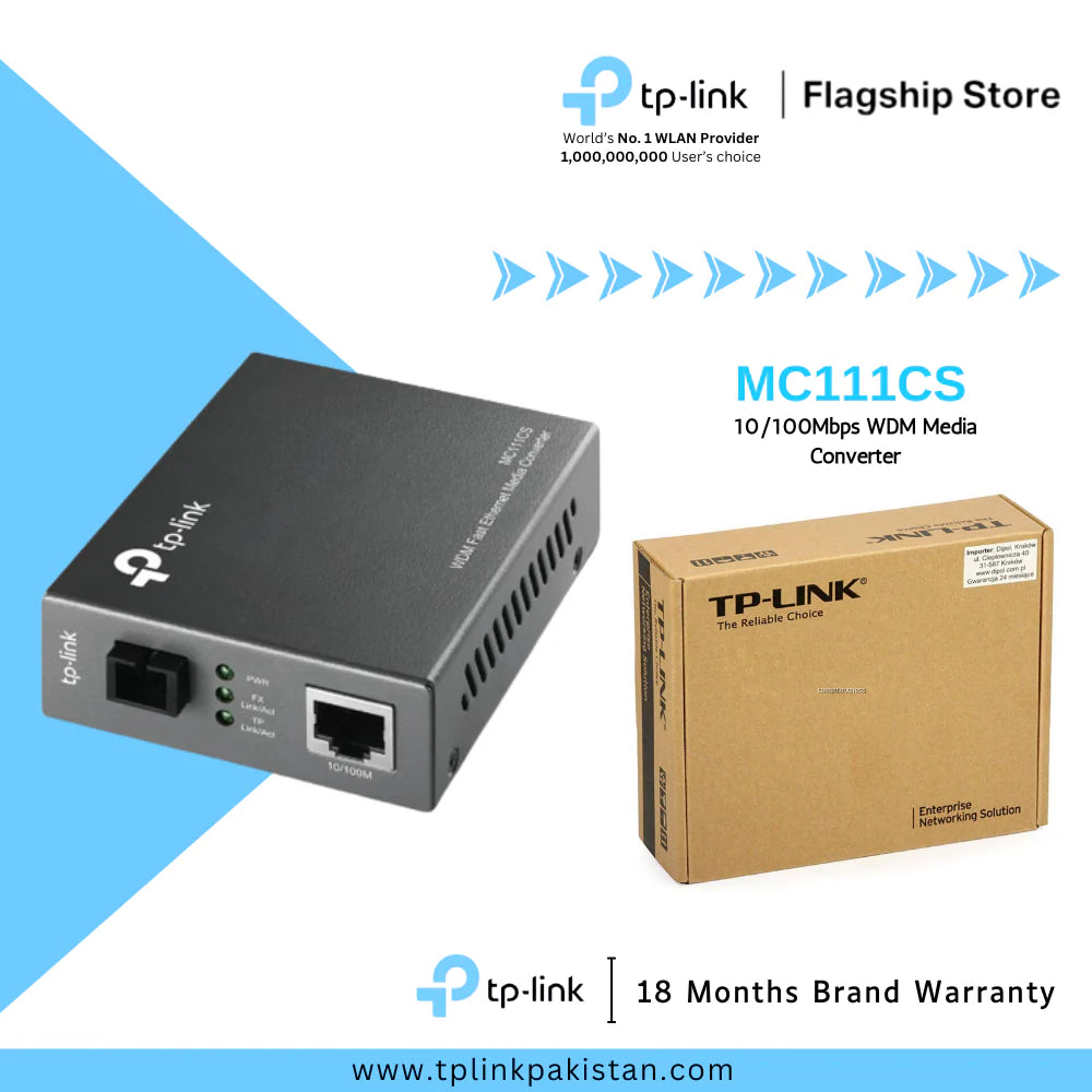 TP Link MC111CS Omada 10/100Mbps WDM Media Converter - MojoTech