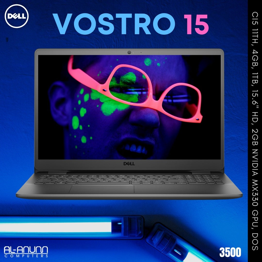 Dell Vostro 15 3500, Ci5 11TH, 4GB, 1TB, 15.6" HD, 2GB GPU, DOS - Black - MojoTech