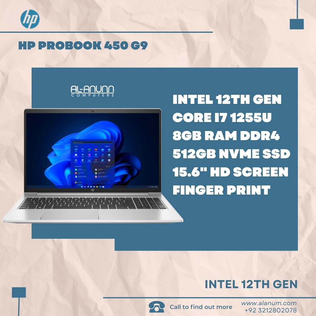 HP ProBook 450 G9, Ci7 12Th, 8GB, 512GB, 15.6" FHD, FP, Dos - Silver - MojoTech