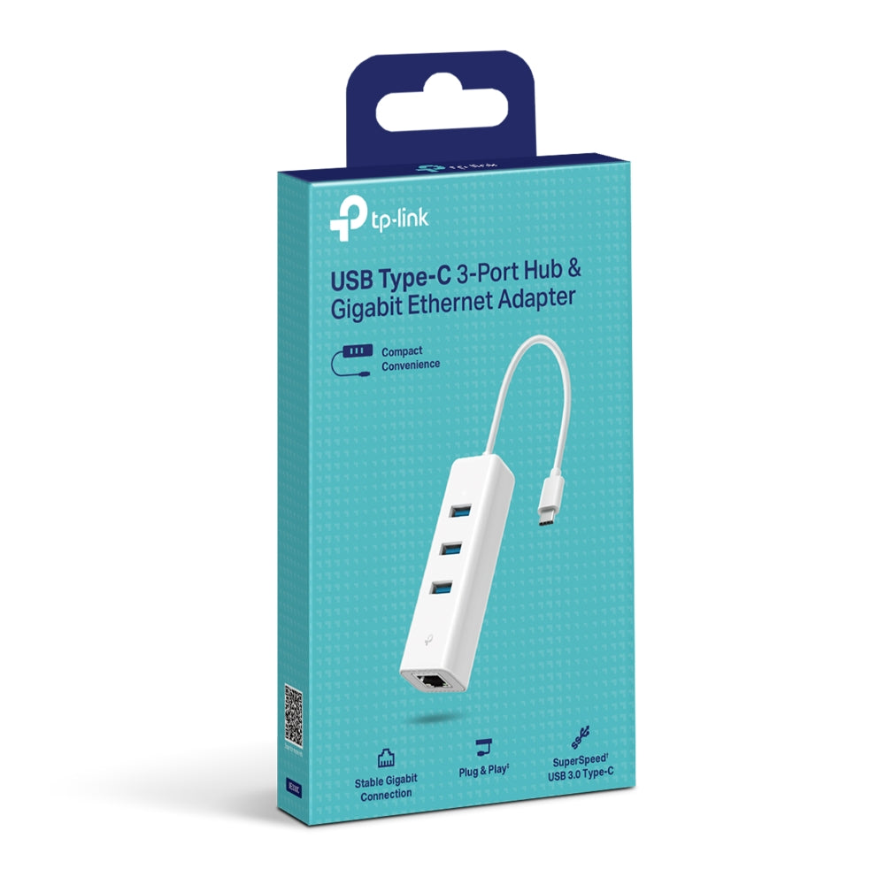 TPLink UE330C USB Type-C 3-Port Hub & Gigabit Ethernet Adapter - MojoTech