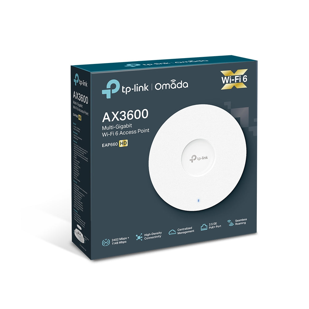 TP Link EAP660 HD AX3600 Wireless Dual Band Multi-Gigabit Ceiling Mount Access Point - MojoTech