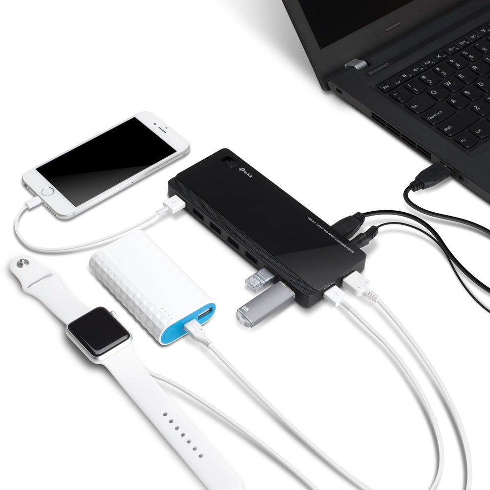 TP Link UH720 USB 3.0 7-Port Hub with 2 Charging Ports - MojoTech