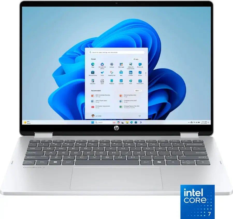 HP OmniBook 5 Flip 14-fp0023dx – Intel Core 7-150U (14th Gen), 16GB RAM, 512GB SSD, 14" 2K Touch Convertible, Backlit Keyboard, Windows 11 – Glacier Gray | Al Anum Karachi