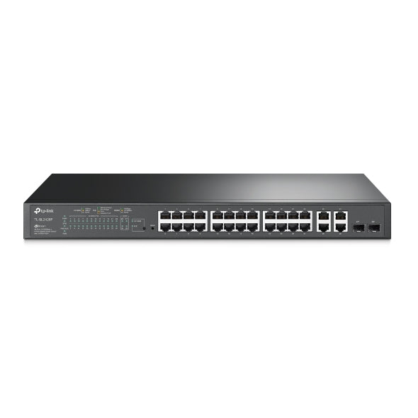 TPLink SL2428PV1 JetStream 24-Port Gigabit + 24-Port 10/100Mbps Smart Switch with 24-Port PoE+