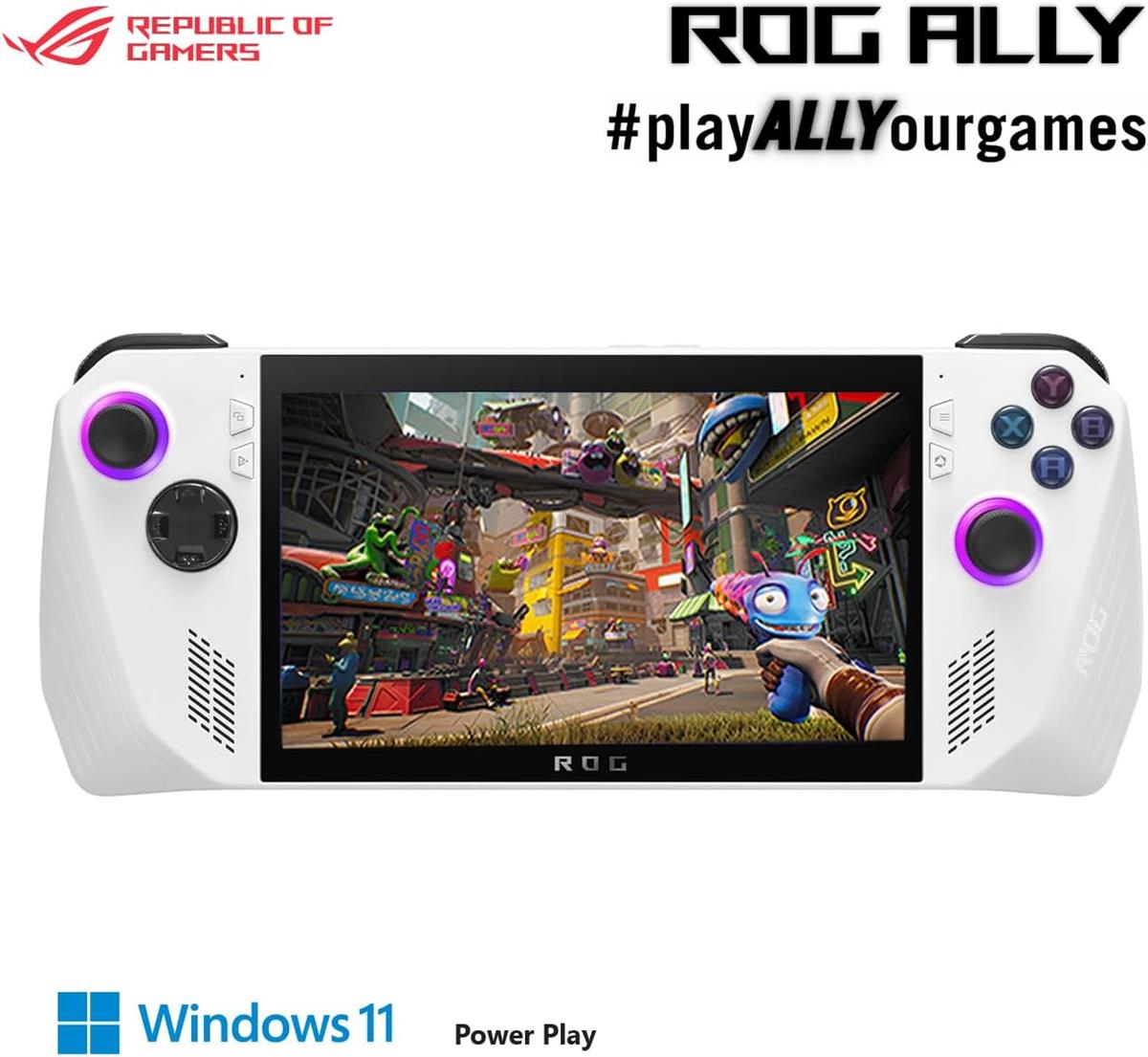 ASUS ROG Ally RC71L-NH019W (White) Gaming Handheld, AMD Ryzen Z1 Processor 16GB 512GB SSD, AMD Radeon, WINDOWS 11 HOME, 7-inch 120Hz/7ms, Gorilla Glass DXC, Touch Screen - ON ORDER ONLY