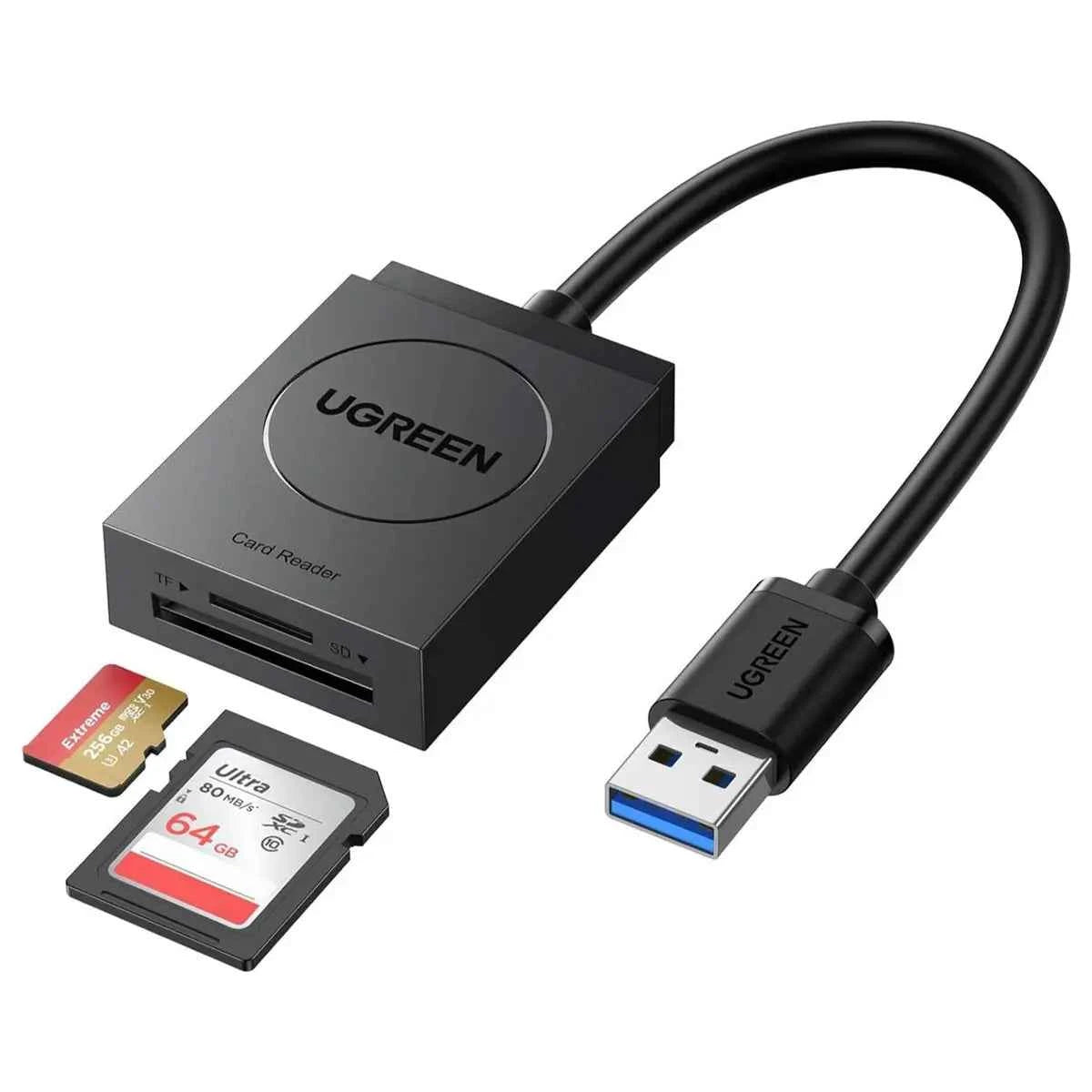 Ugreen SD Card Reader 2-in-1 Card Reader, USB 3.0 Dual Slot, Up To 5Gbps, UHS-I, 2TB, 20250
