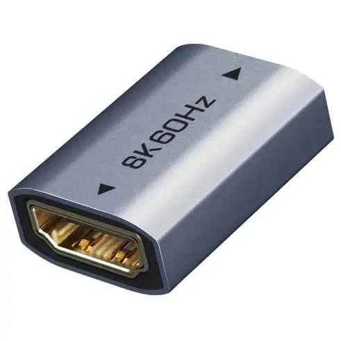 CABLETIME 8K HDMI 2.1 Coupler Female To Female Extender Adapter, 8K60Hz, 48Gbps, Aluminum Space Gray, CP46U