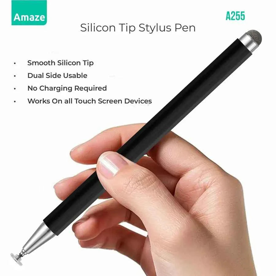 AMAZE Twin-Tip Universal Stylus Pen A255 Black and Silver