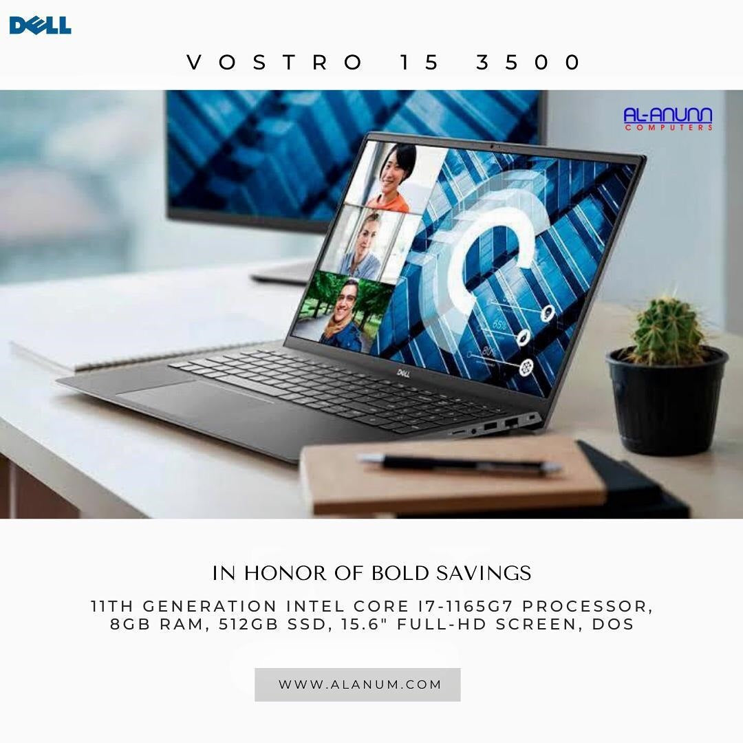 Dell Vostro 15 V3500, Ci7 11TH, 8GB, 512GB SSD, 15.6" FHD, DOS - Black - MojoTech