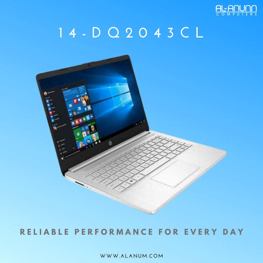 HP Notebook 14 dq2043cl, Ci3 11Th, 8GB, 256SSD, 14" FHD IPS, FP, W10 - Silver - MojoTech