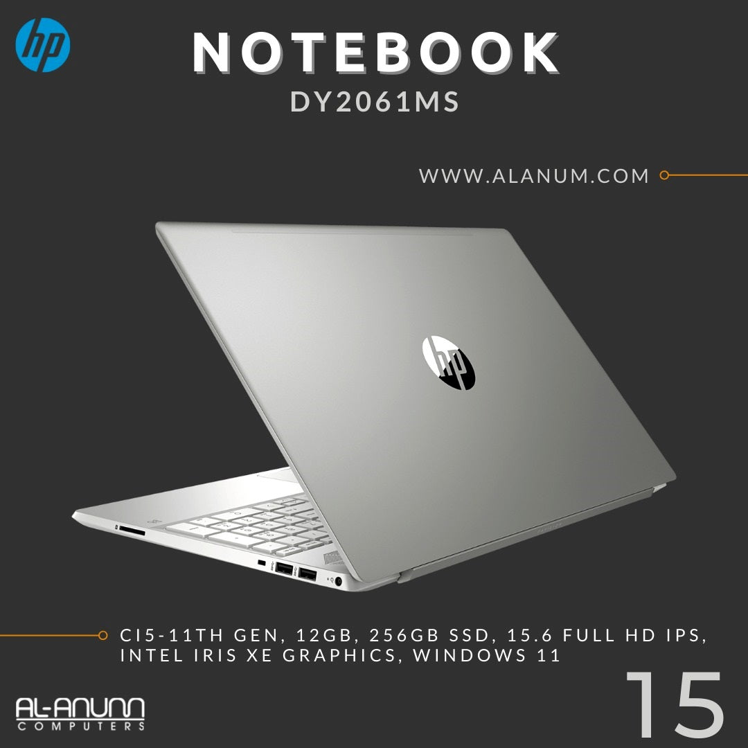 Hp Notebook 15-Dy2061ms, Ci5 11th, 12Gb, 256GB SSD, 15.6 FHD IPS, W11, Silver - MojoTech