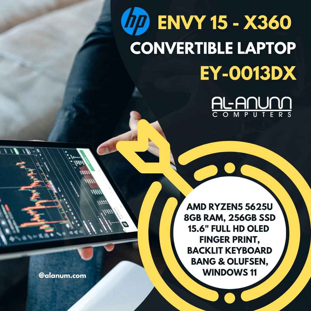 HP ENVY x360 15-ey0013dx, AMD Ryzen5 5625U, 8GB, 256GB SSD, 15.6 FHD X360, BL-K, B&O, FPR, W11, Night Fall Black