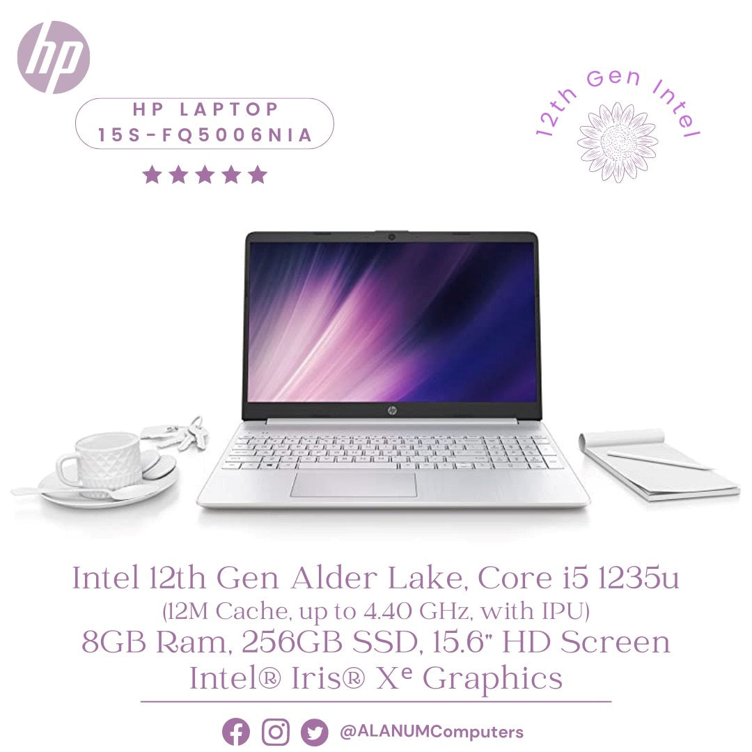 HP Notebook 15s-fq5006nia, Ci5 12TH, 8Gb, 256GB SSD, 15.6" HD, Dos, White - MojoTech