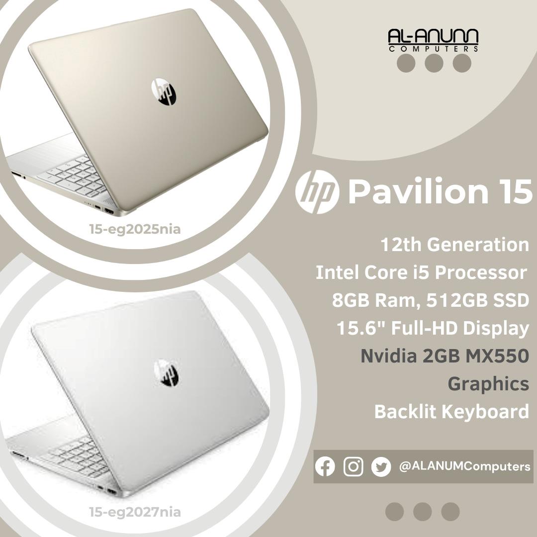 HP Pavilion 15-eg2025nia, Ci5 12TH, 8Gb, 512GB SSD, 15.6" FHD IPS, nVIDIA 2GB MX 550, BL-K, B&O, Dos, Gold - MojoTech