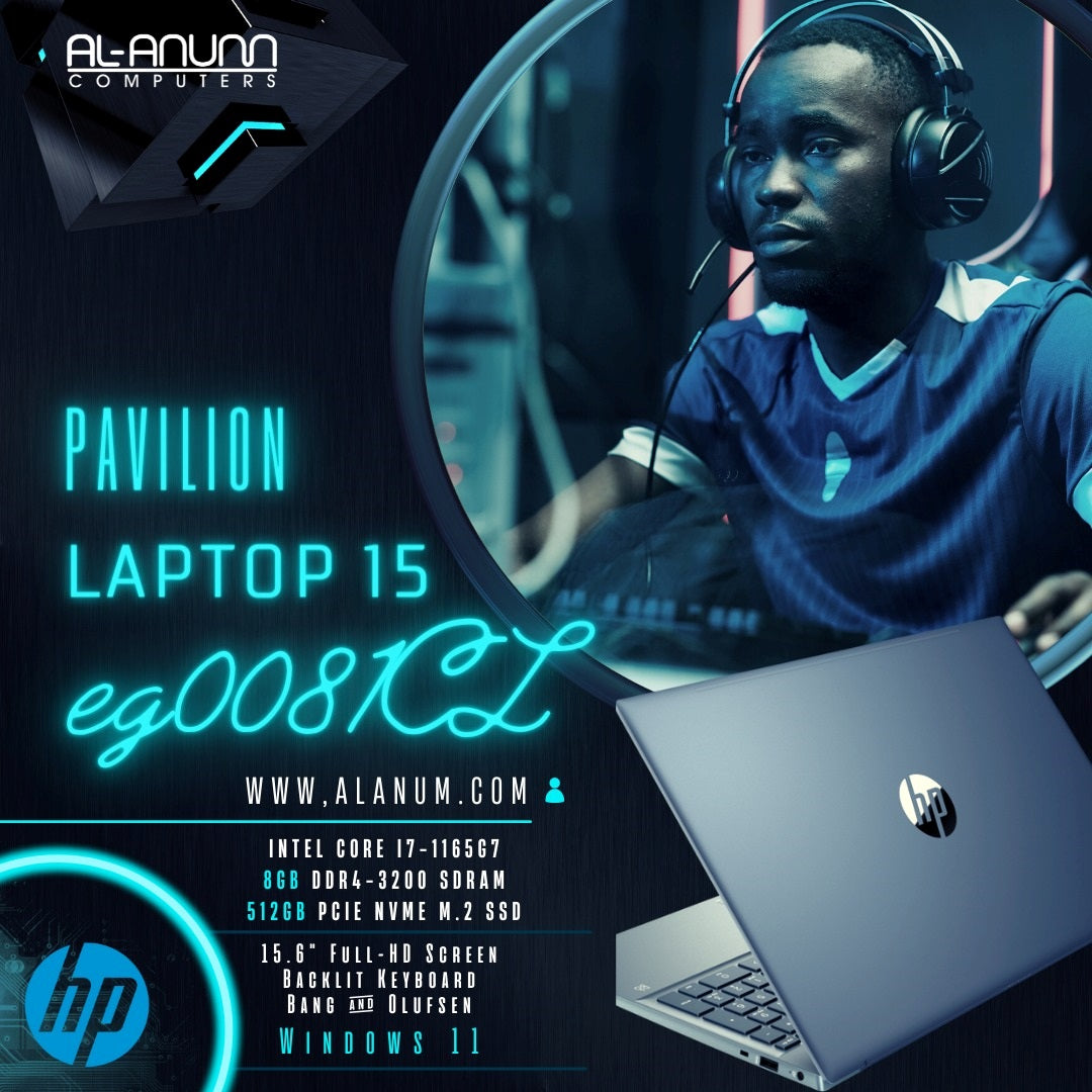 HP Pavilion 15-EG0081CL, Ci7 11TH, 8Gb, 512GB SSD, 15.6 FHD, FPR, BL-K, Win11, Blue - MojoTech