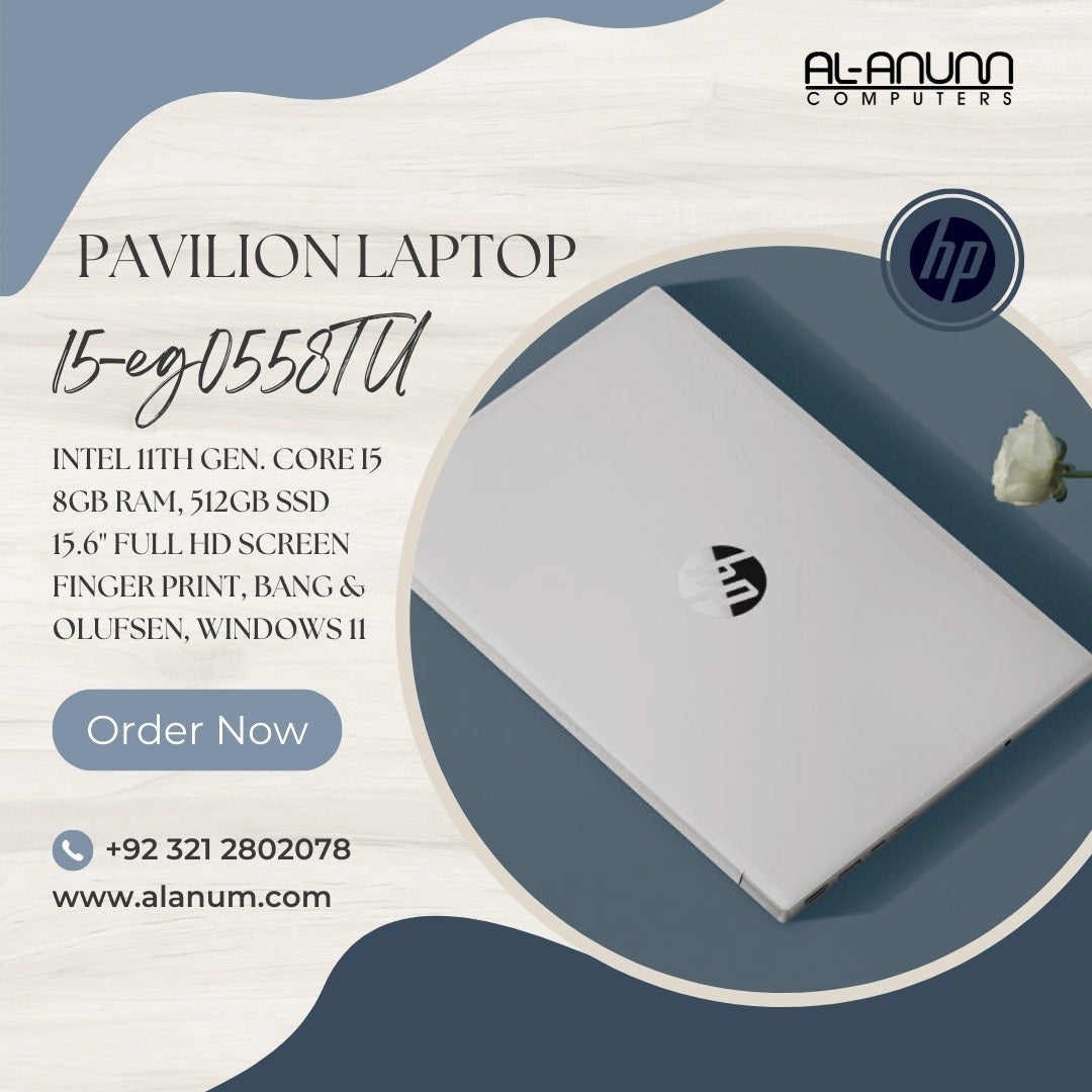 HP Pavilion 15-EG0558TU, Ci5 11TH, 8Gb, 512GB SSD, 15.6" FHD, FPR, B&O, W11, Silver - MojoTech