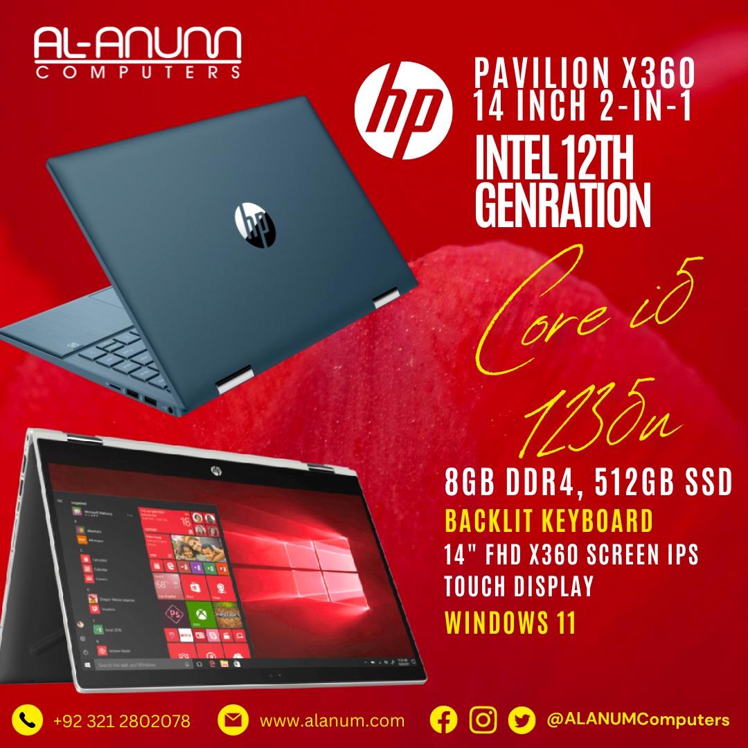 HP Pavilion 14-ek0073dx, Ci5 12TH, 8Gb, 512GB SSD, 14" FHD IPS x360 Touch, BL-K, B&O, W11, Space Blue - MojoTech