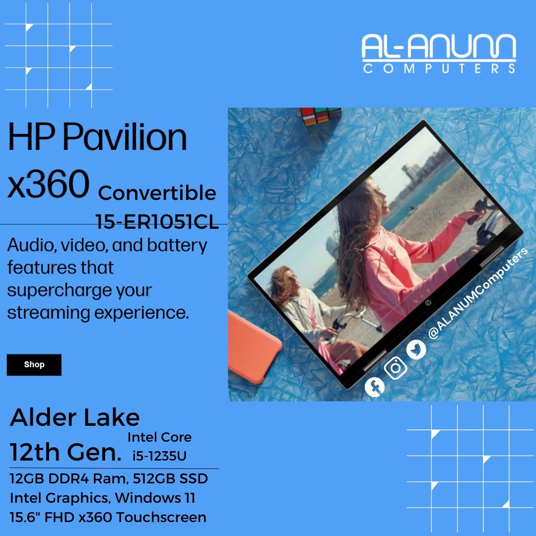 HP Pavilion X360-15-er1051cl, Ci5 12TH, 12Gb, 512GB SSD, 15.6" FHD IPS Touch, BL-K, B&O, W11, Silver - MojoTech