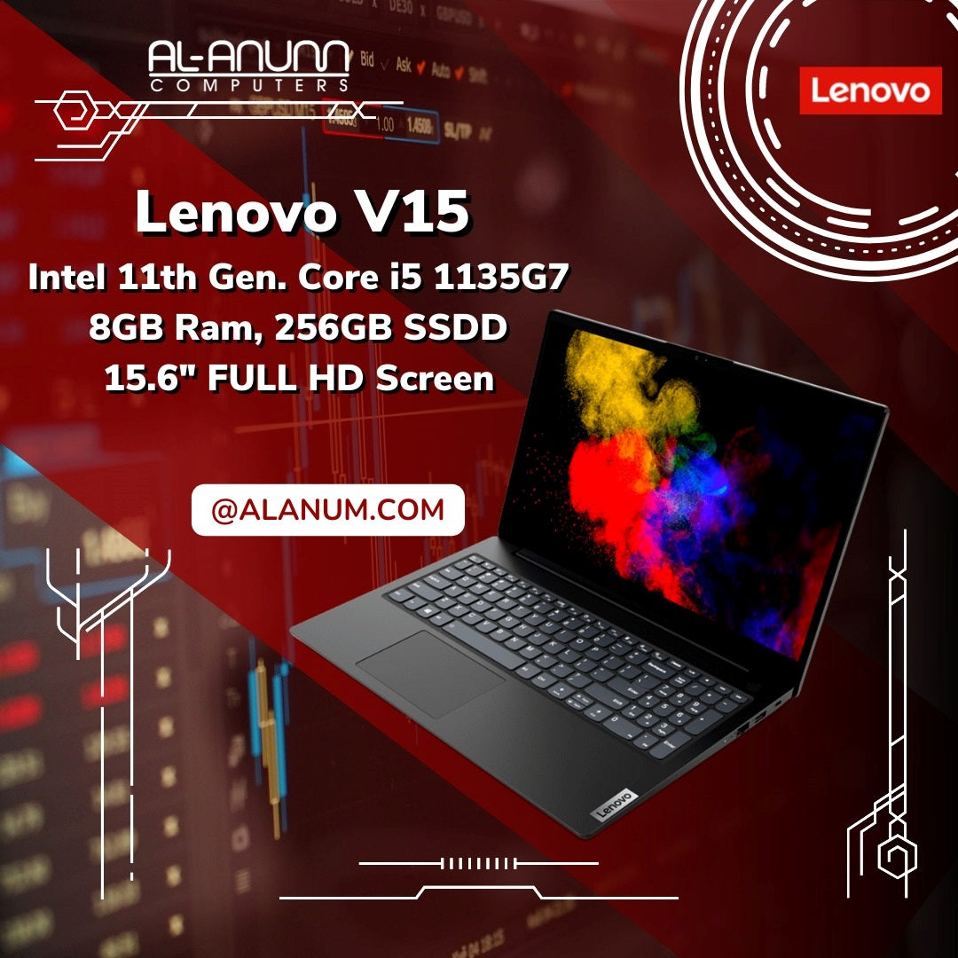 Lenovo V15-G2, Ci5 11th-1135G7, 8GB, 256GB-SSD, 15.6'' FHD, DOS - BLACK - MojoTech