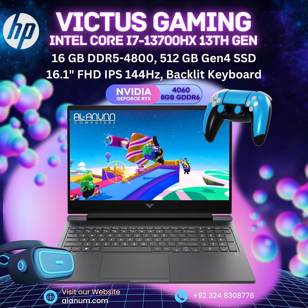 HP Victus Gaming Laptop 16-r0328tx – Intel Core i7-13700HX, 16GB RAM, 512GB SSD, RTX 4060 8GB, 16.1" FHD 144Hz Display – Silver | Al Anum - MojoTech