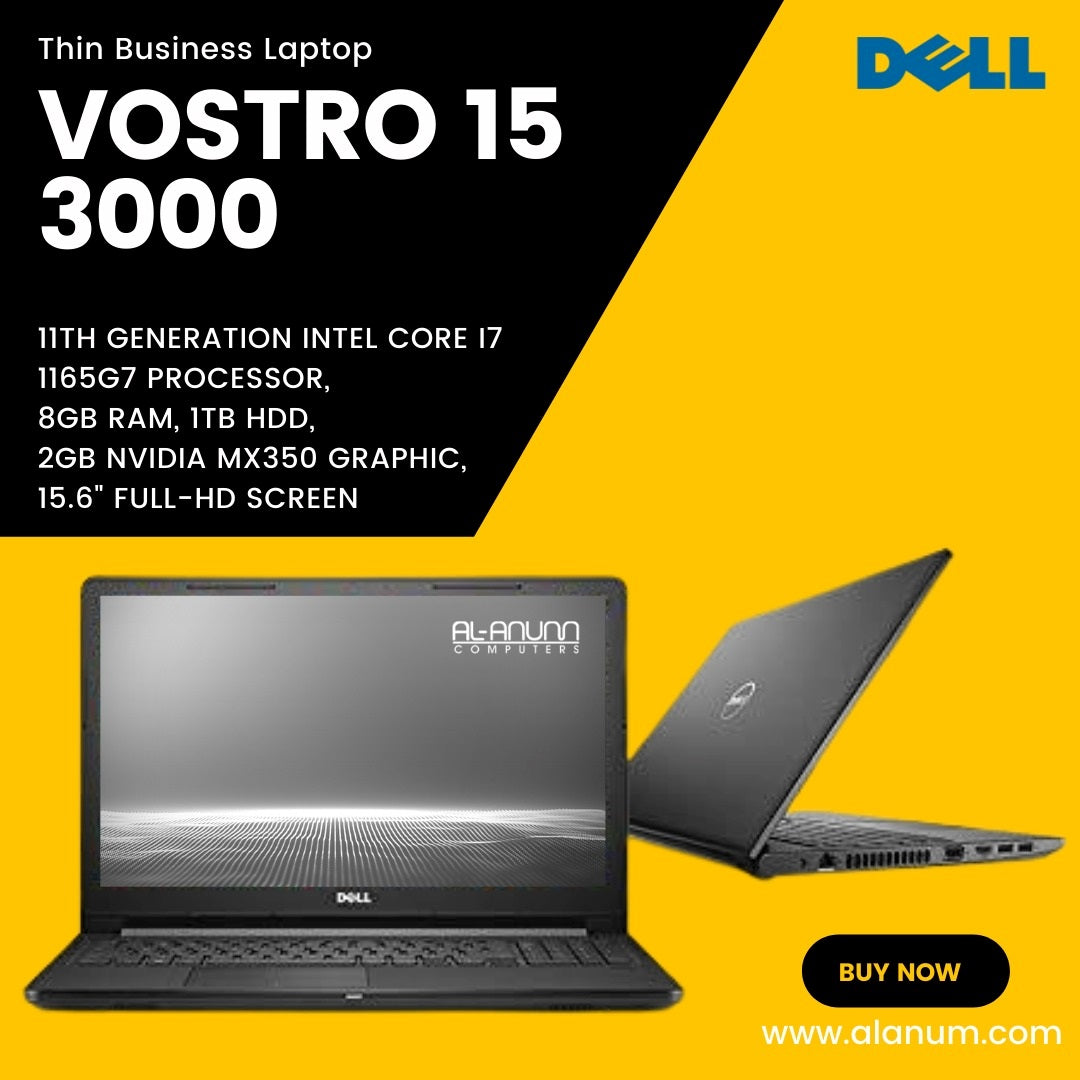 Dell Vostro 15 3510, Ci7 11TH, 8GB, 1TB, 2GB MX350, 15.6" FHD, DOS - Black - MojoTech